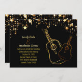 Starry Guitars Gold Black Music Einladung zur Hoch (Vorne/Hinten)