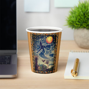 Starry Halloween Night Pappbecher