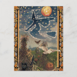 Starry Halloween Night Postcard Postkarte