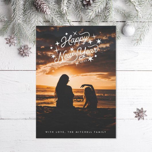 Starry Happy New Year Foto Feiertagskarte