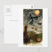 Starry Hexe auf Broomstick Postkarte (Vorne/Hinten)