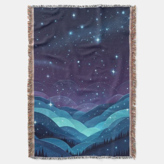 Starry Hills Night Decke (Vorderseite Vertikal)