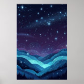 Starry Hills Night Poster (Vorne)