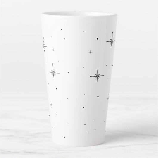 Starry Holiday Große Latte Tasse | Festlicher Trin (Vorderseite)