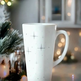 Starry Holiday Große Latte Tasse | Festlicher Trin