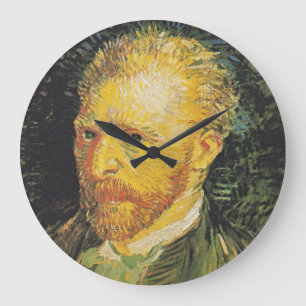 Starry Hours: Van Goghs Selbstporträt Große Wanduhr