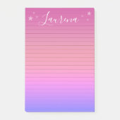 Starry Hues Personalisierter Name Notepad (Pink) Post-it Klebezettel (Vorderseite)