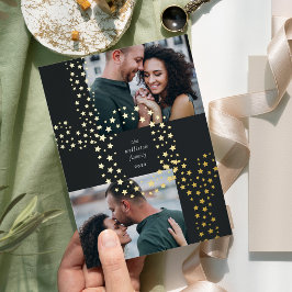 Starry Joy | Zwei Foto Gold Foil Folien Feiertagskarte