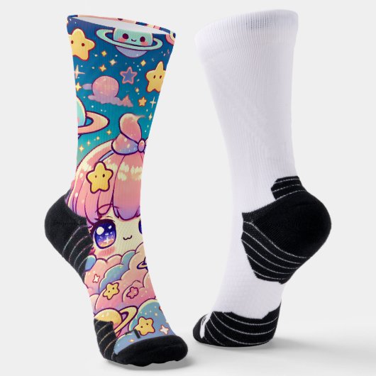 Starry Kawaii Night Socks Socken (Gewinkelt)