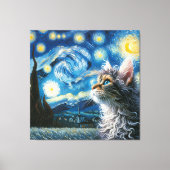 Starry Laperm Cat Portrait - Portrait für Haustier Leinwanddruck (Vorderseite)