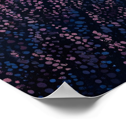 Starry Lavender Field in Pointillist Style Poster (Ecke)