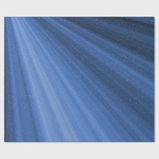 Starry Light Beams on Blue Geschenkpapier (Flach)