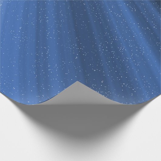 Starry Light Beams on Blue Geschenkpapier (Ecke)