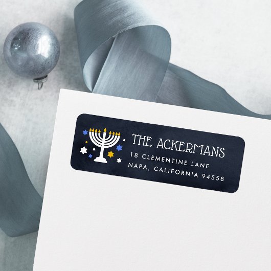 Starry Lights | Hanukkah-Rücksendeadresse