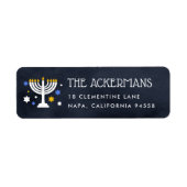 Starry Lights | Hanukkah-Rücksendeadresse (Vorne)