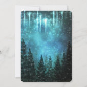 Starry Lights Rustic Pine Trees Country Wedding Einladung (Rückseite)