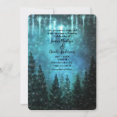 Starry Lights Rustic Pine Trees Country Wedding Einladung (Vorderseite)