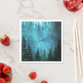 Starry Lights Rustic Pine Trees Country Wedding Serviette (Beispiel)