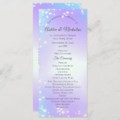 Starry Lila and Blue Sparkle Wedding Programm (Vorne/Hinten)
