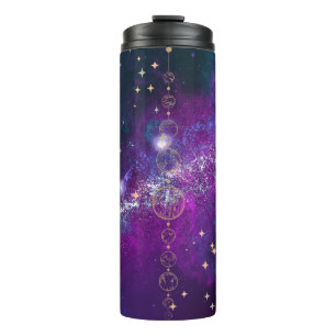 Starry Lila & Black Galaxy Thermal Tumbler Thermosbecher