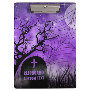 Starry Lila Ghoulish Goth Web Vollmond Klemmbrett