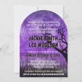 Starry Lila Goth Graveyard Vollmond Wicked Einladung (Rückseite)