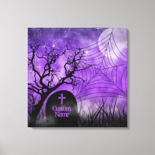 Starry Lila Goth Web Custom Wrapped Canvas Leinwanddruck