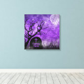 Starry Lila Goth Web Custom Wrapped Canvas Leinwanddruck (Insitu (Holzboden))