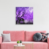 Starry Lila Goth Web Custom Wrapped Canvas Leinwanddruck (Insitu (Wohnzimmer))