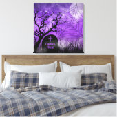 Starry Lila Goth Web Custom Wrapped Canvas Leinwanddruck (Insitu (Schlafzimmer))