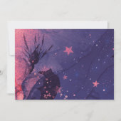 Starry Lila Night Alternative Gothic Floral Save The Date (Rückseite)