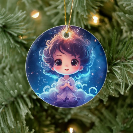 Starry Little Princess Nachts Girly personalisiere Keramik Ornament (Baum)