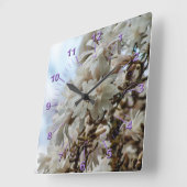 Starry Magnolia 5781 Quadratische Wanduhr (Winkel)