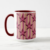 Starry Maroon Pink Beige White Combo Tasse (Links)