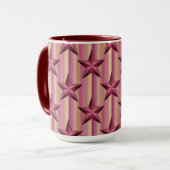 Starry Maroon Pink Beige White Combo Tasse (Vorderseite Links)