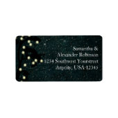 Starry Midnight Lights String Lantern Wedding Adressaufkleber (Vorne)