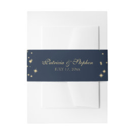 Starry Midnight Sky Navy Blue Wedding Einladungsbanderole