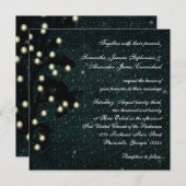 Starry Midnight String of Lights Square Wedding Einladung (Vorne/Hinten)