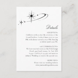 Starry Minimalist Celestial Wedding Details Begleitkarte