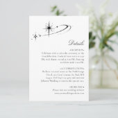 Starry Minimalist Celestial Wedding Details Begleitkarte (Stehend Vorderseite)