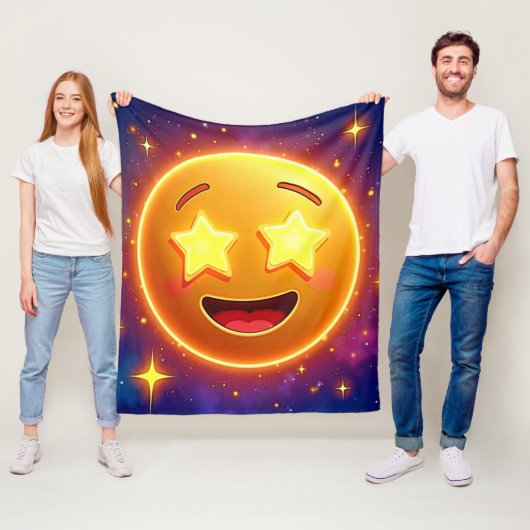 Starry-Mit Augen Emoji Joy Fleecedecke (Beispiel)