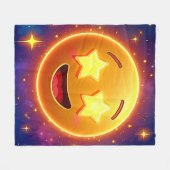 Starry-Mit Augen Emoji Joy Fleecedecke (Vorderseite (Horizontal))