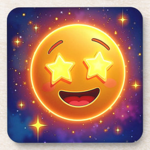 Starry-Mit Augen Emoji Joy Getränkeuntersetzer