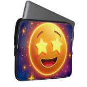Starry-Mit Augen Emoji Joy Laptopschutzhülle (Vorne Rechts)