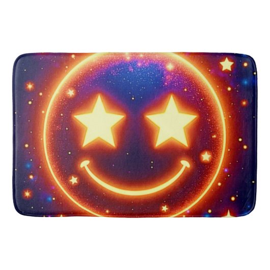 Starry-Mit Augen Glow Emoji Badematte (Vorderseite)