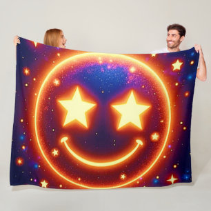 Starry-Mit Augen Glow Emoji Fleecedecke