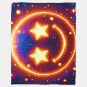 Starry-Mit Augen Glow Emoji Fleecedecke (Vorderseite)