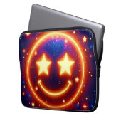 Starry-Mit Augen Glow Emoji Laptopschutzhülle (Vorderseite Links)