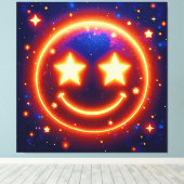 Starry-Mit Augen Glow Emoji Leinwanddruck (Insitu (Holzboden))