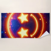 Starry-Mit Augen Glow Emoji Strandtuch (Vorderseite)